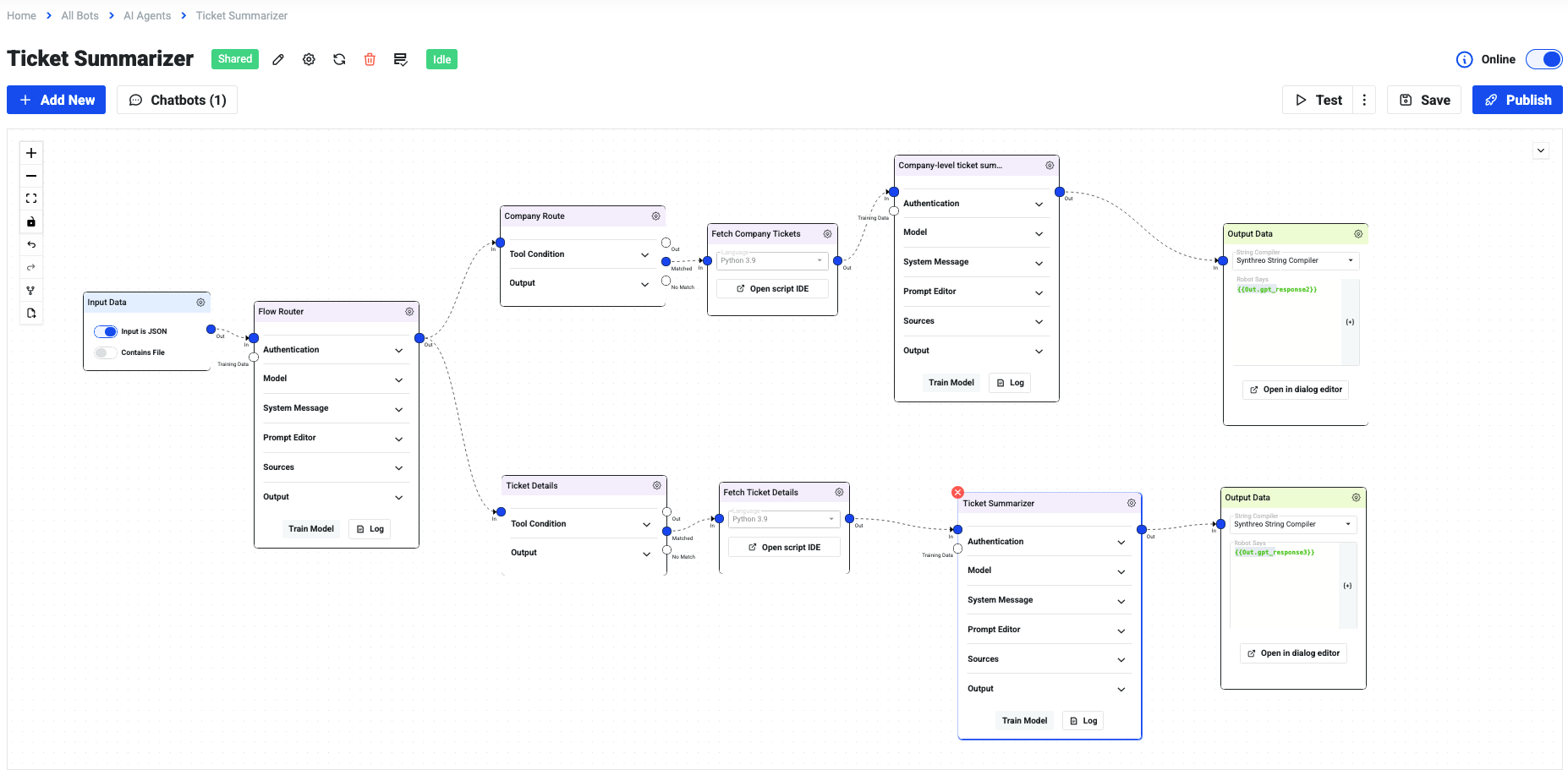 Ticket Summarizer Workflow