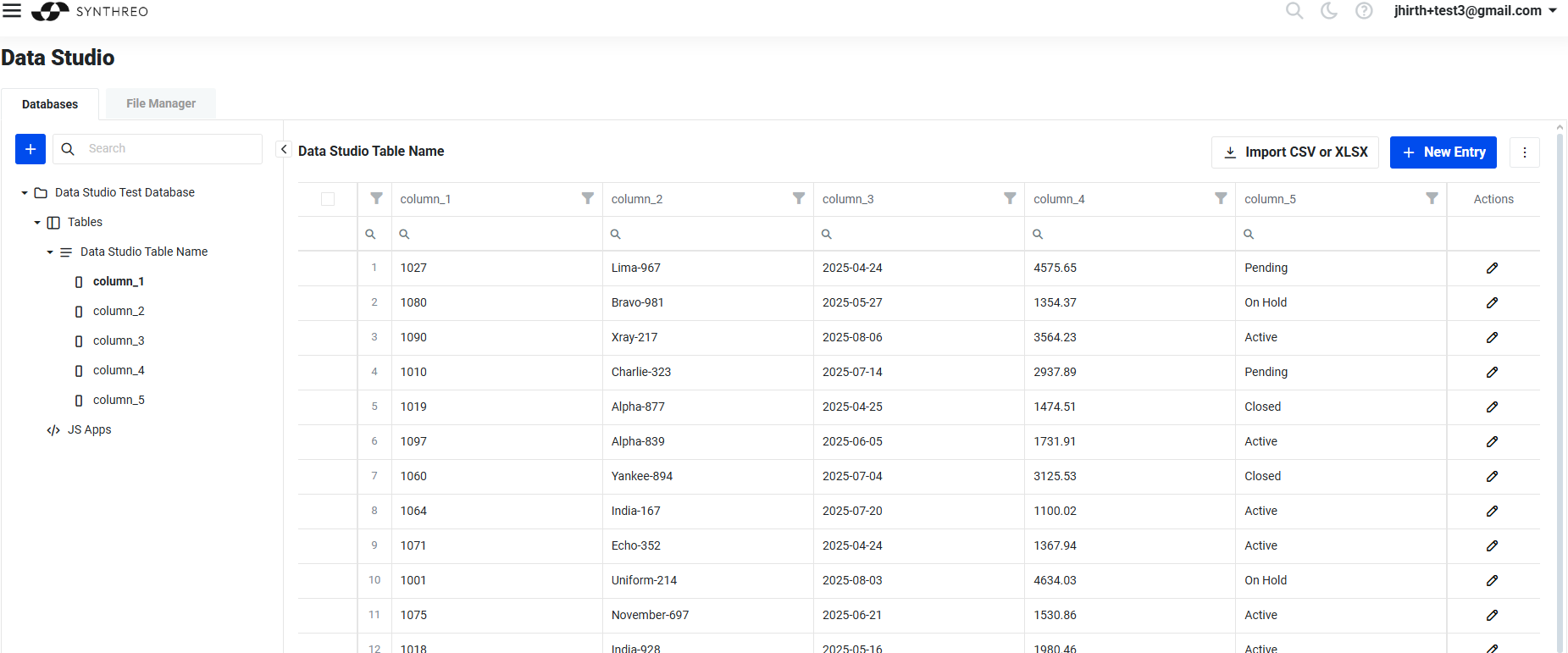 Data Studio Interface - Database management and data visualization tools
