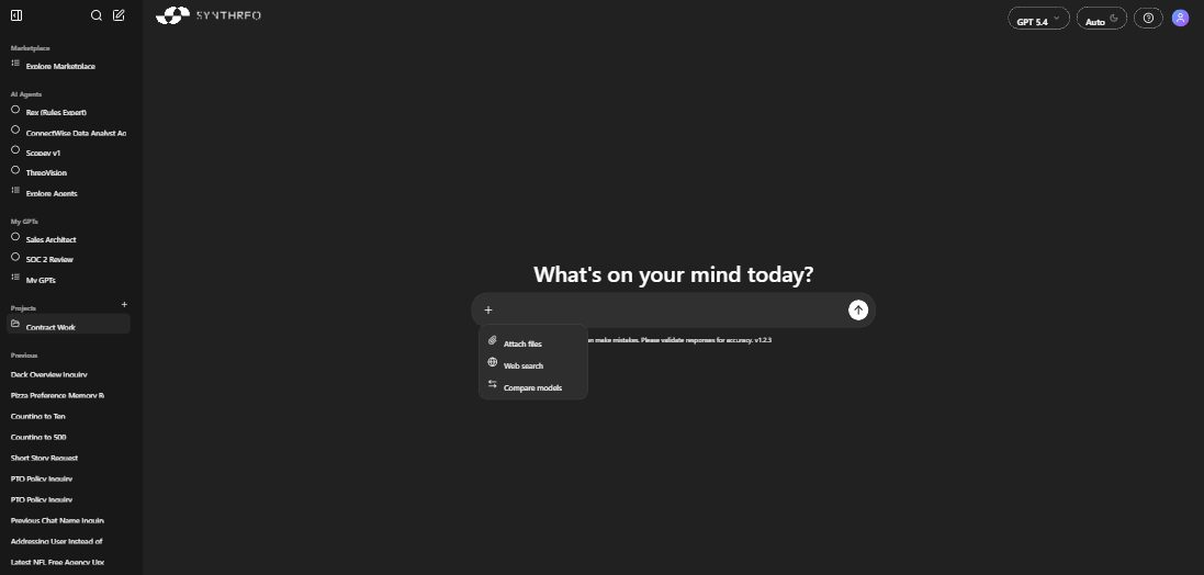 ThreoAI chat input box